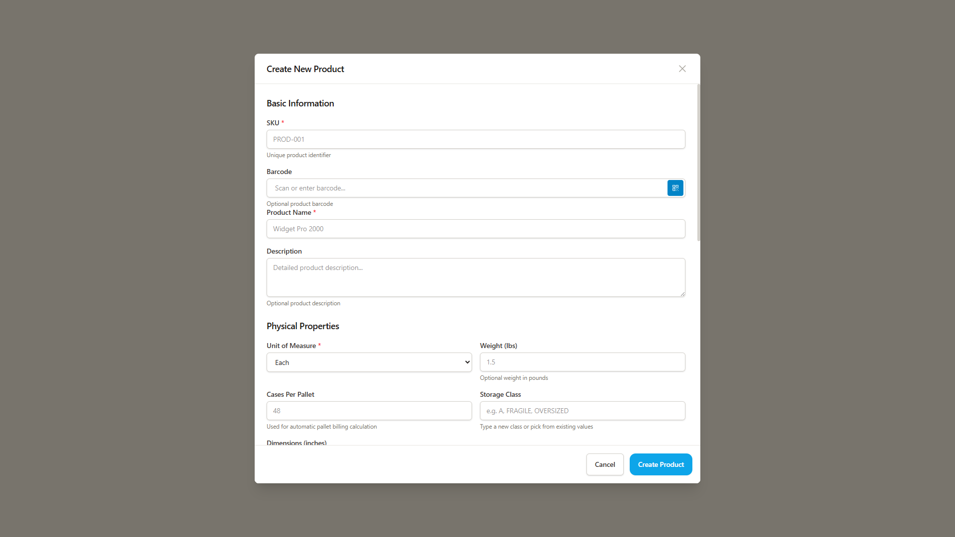 Product form