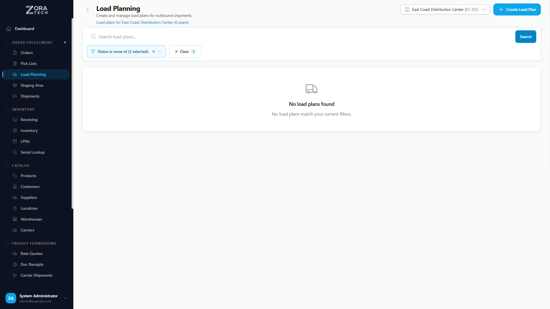 Load Planning Interface